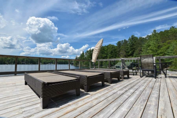 Sun deck with lounge chairs